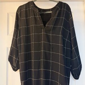Elegant Black Grid Women's Blouse